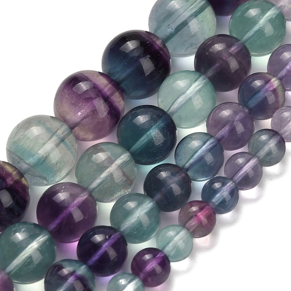 Природного флюорита бисер нитей, круглые, класс А