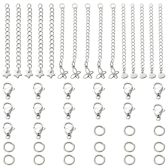 Ювелирные изделия, В комплект входят: 304 удлинитель цепочки из нержавеющей стали, застежки-карабин и открытые соединительные кольца.