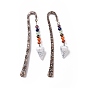 Gemstone Hexagonal Cone Pendant Bookmark, Rack Plating Alloy Hook Bookmark, Cadmium Free & Lead Free