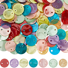 140 шт. 7 цвета окрашенные распылением натуральные подвески-соединители Capiz, ссылки на диски