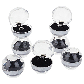 CHGCRAFT Transparent Plastic Ring Boxes, Jewelry Display Wedding Packaging Storage Case Organizer