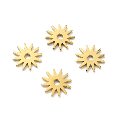 Ion Plating(IP) 304 Stainless Steel Glaze Manual Polishing Charms, Sun