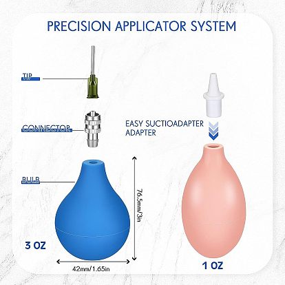 Rubber Lightweight Precision Tip Applicator Set, Slip Trailer Bottle for Pottery, with Plastic Funnels