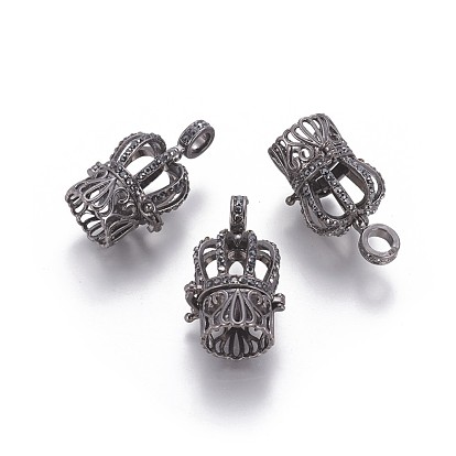 Латунный горный хрусталь филигранная бусина, корона