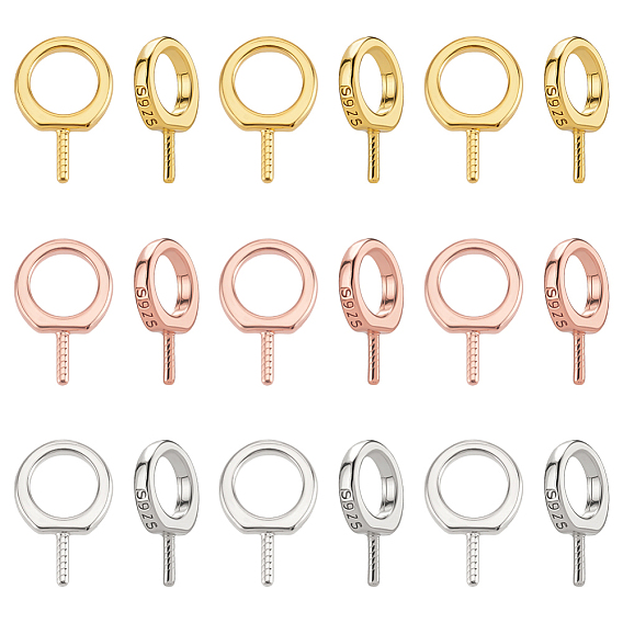 18 шт. 925 серебряные шурупы с ушком, кольцо