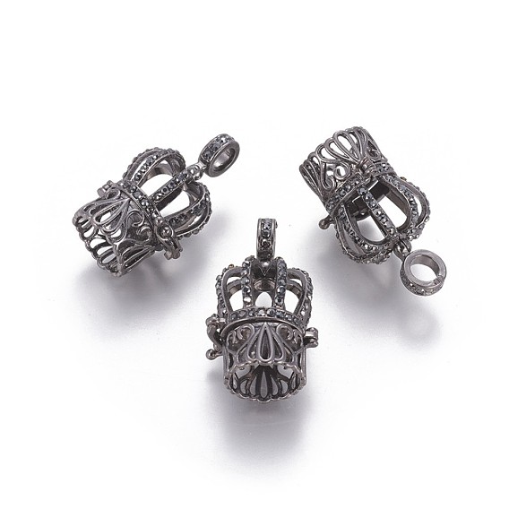 Латунный горный хрусталь филигранная бусина, корона