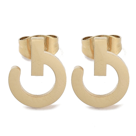 Vacuum Plating 304 Stainless Steel Stud Earrings for Women, Nail