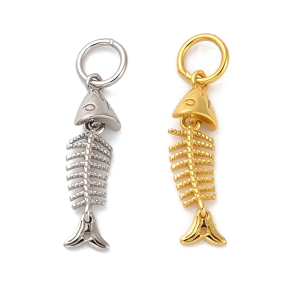 925 стерлингов серебряные подвески, подвески-рыбьи кости с соединительными кольцами