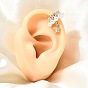 Pendientes de latón micro pave zirconia cúbicos, estrella, con perla de plástico abs para mujer, chapado en rack, larga duración plateado, sin plomo y cadmio, real 18 k chapado en oro