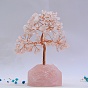 Natural Gemstone Display Decoration, with Brass Wire, for Home Desk Decorations, Tree of Life