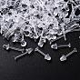 1000Pcs 2 Style Eco-Friendly Plastic Stud Earring Findings, Flat Round, with Ear Nuts