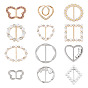 12Pcs 12 Styles Alloy Buckles, with Plastic Imitation Pearl & Rhinestone, for Strap Belt, Garment Accessories, Mixed Shapes
