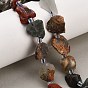 Natural African Bloodstone Beads Strands, Raw Rough, Nuggets, with Seed Beads