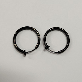 201 Stainless Steel Retractable Clip-on Earrings, For Non-pierced Ears, with 304 Stainless Steel Pins and Spring Findings