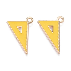 Emaille Anhänger Legierung, quadratische Anhänger, Licht Gold