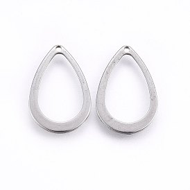 201 Stainless Steel Open Pendants, Teardrop