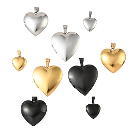 316 подвески из нержавеющей стали Locket, шарма сердца, с 304 защелкой из нержавеющей стали на поручнях