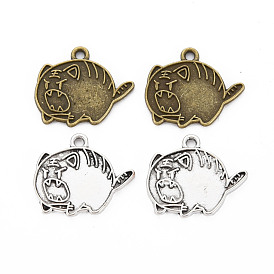Сплавочные сеттинги для кулона, тибетский стиль, без кадмия и без свинца, тигр