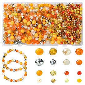 1000шт стеклянные бусины, рондель, граненые