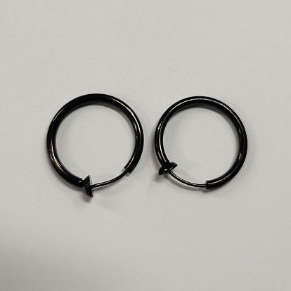 201 Stainless Steel Retractable Clip-on Earrings, For Non-pierced Ears, with 304 Stainless Steel Pins and Spring Findings