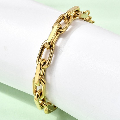 304 браслеты-цепочки с прямоугольными кольцами из нержавеющей стали для женщин