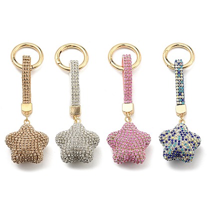 Брелок из сплава смолы и стразов, звезда