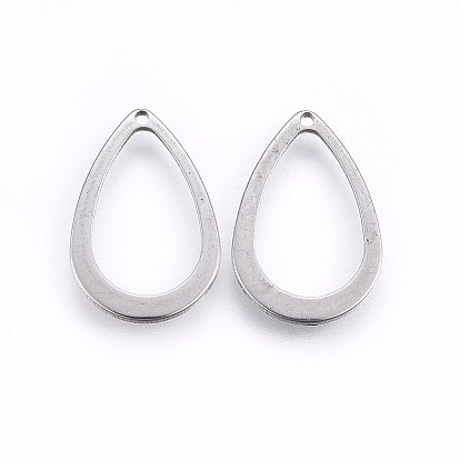 201 Stainless Steel Open Pendants, Teardrop