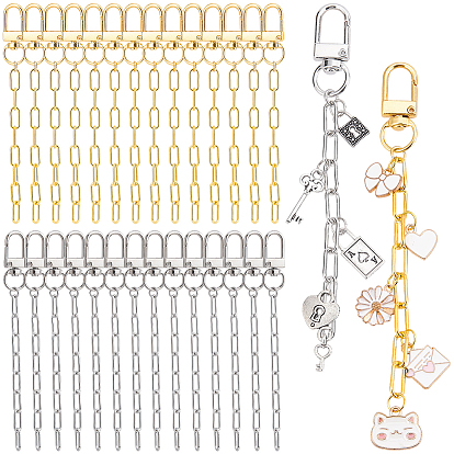 30 шт 2 цвета поворотные застежки из сплава, с железными цепочками