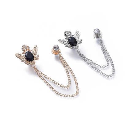 Broche en alliage pour hommes, avec strass, pour costume de carrière smoking de chemises cravate chapeau écharpe, aigle avec couronne