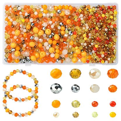 1000шт стеклянные бусины, рондель, граненые