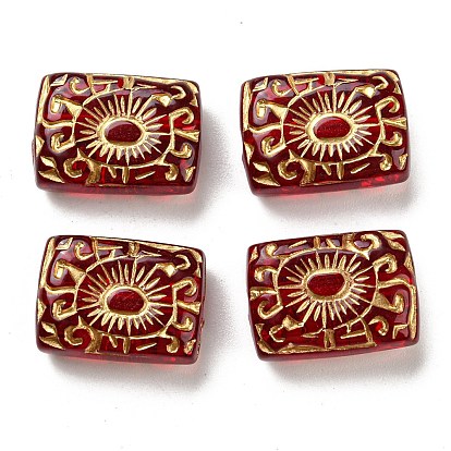 Металлизированный прозрачные акриловые шарики, золотой металл обвитыми, прямоугольник и солнце