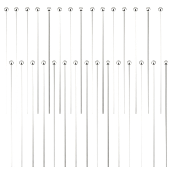 30 шт. 925 булавки с шарообразной головкой из стерлингового серебра