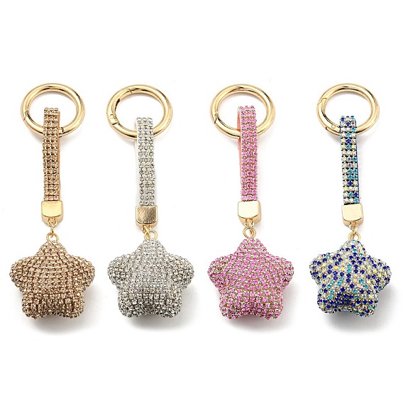 Брелок из сплава смолы и стразов, звезда