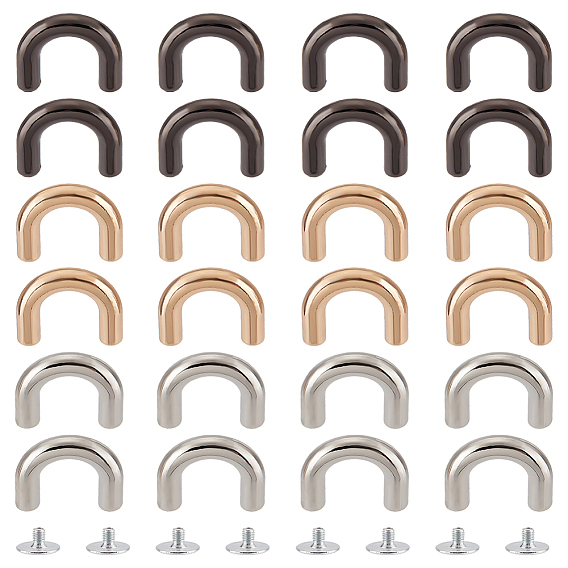 24 наборы 3 цвета цинковый сплав сумки подвески застежки, фурнитура с пряжкой для сумочки Arch Bridge, с винтами, в форме