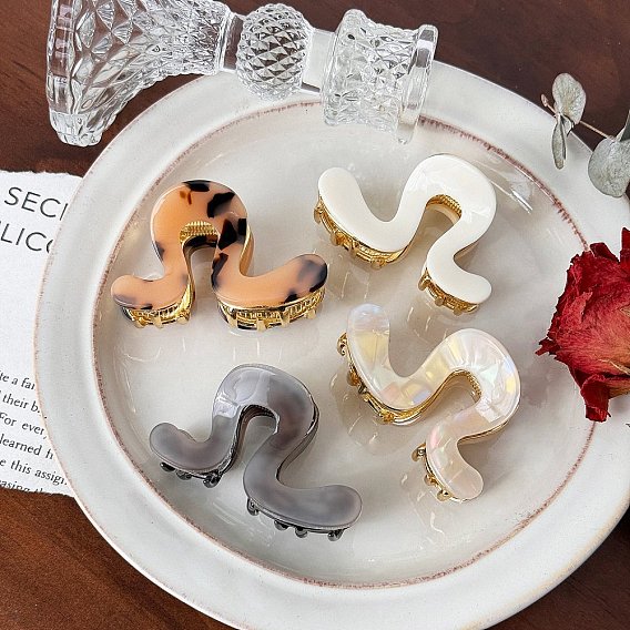 Ацетат целлюлозы с заколками для волос с железными когтями, аксессуары для волос для женщин и девочек, геометрический