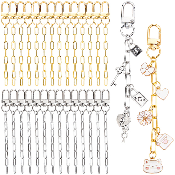 30 шт 2 цвета поворотные застежки из сплава, с железными цепочками