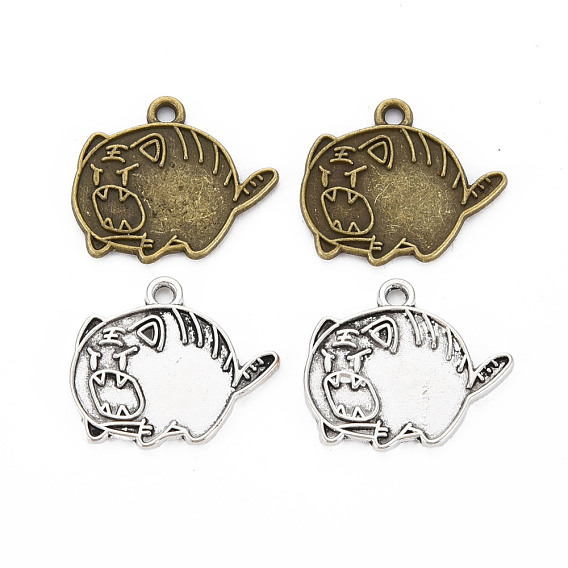 Сплавочные сеттинги для кулона, тибетский стиль, без кадмия и без свинца, тигр
