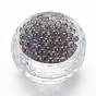 Bricolaje 3 d clavo de la decoración del arte mini granos de cristal, diminutas cuentas de uñas caviar, color de ab chapado, rondo