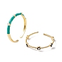 Golden Brass Enamel Evil Eye Open Cuff Bangles for Women