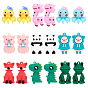 18Pcs 9 Style PVC Big Pendants, for DIY Keychain Making, Animal Mixed Shape