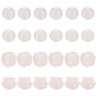 24Pcs 2 Style Natural Rose Quartz Beads, Round & Rose
