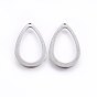 201 Stainless Steel Open Pendants, Teardrop