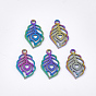 Ion Plating(IP) 201 Stainless Steel Pendants, Peacock Feather