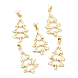 Brass Pendants, Long-Lasting Plated, Christmas Theme, Christmas Tree