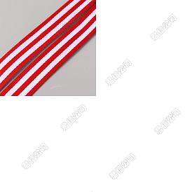 25 mètres de rubans rayés en polyester, accessoires du vêtement, blanc