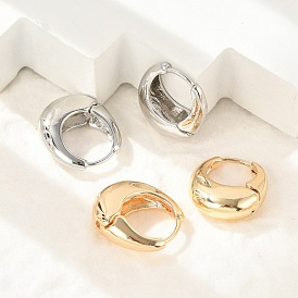 Латунь обруч серьги для женщин, овальные