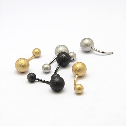 Textured Curved Barbell 316L Surgical Stainless Steel Belly Button Rings, Navel Rings