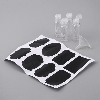 Бутылки с откидной крышкой для домашних животных, с пластиковой воронкой и наклейками на доске