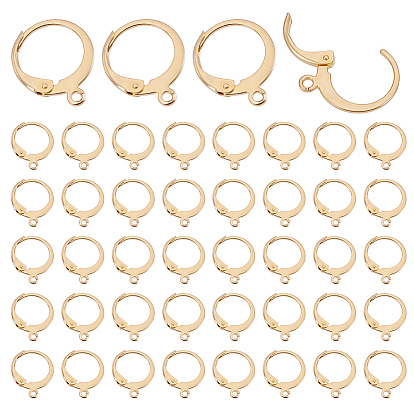 100Pcs 304 Stainless Steel Leverback Earring Findings, with Horizontal Loop