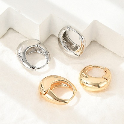 Латунь обруч серьги для женщин, овальные